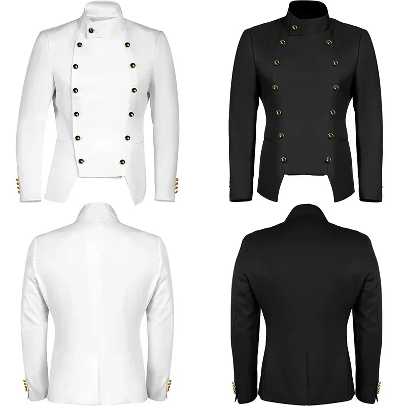 

New European And American Medieval Men's Gothic Double-Breasted Coat