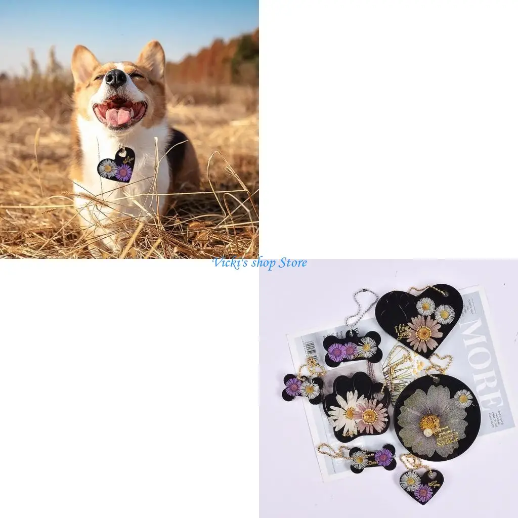 

Crystal Epoxy Resin Mold Diy Kitten Pet Listing Name Mold Dog Bone-shaped Mould