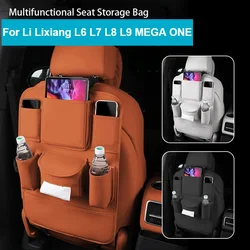Car Seat Back Storage Bag Large Capacity PU Leather Car Backseat Organizer Storage Bag for Li Lixiang L6 L7 L8 L9 2022 2023 2024
