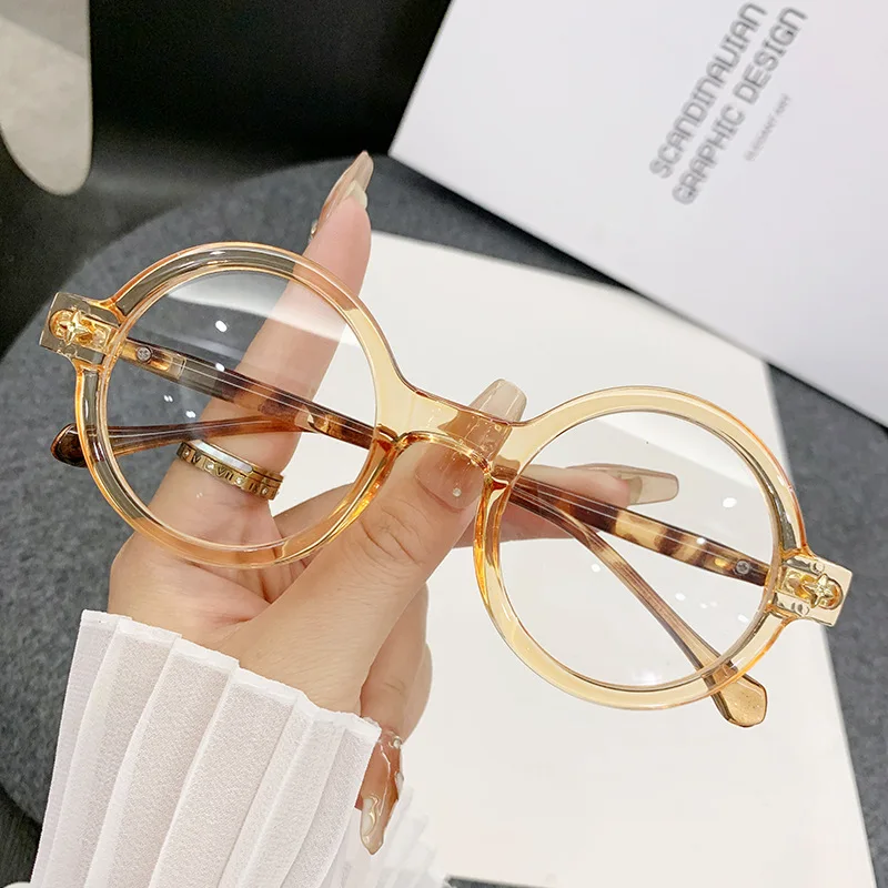 إطار نظارات نسائي على شكل دائري نمط جديد حجب الضوء الأزرق إطارات النظارات مكتب الكمبيوتر الرجال النظارات