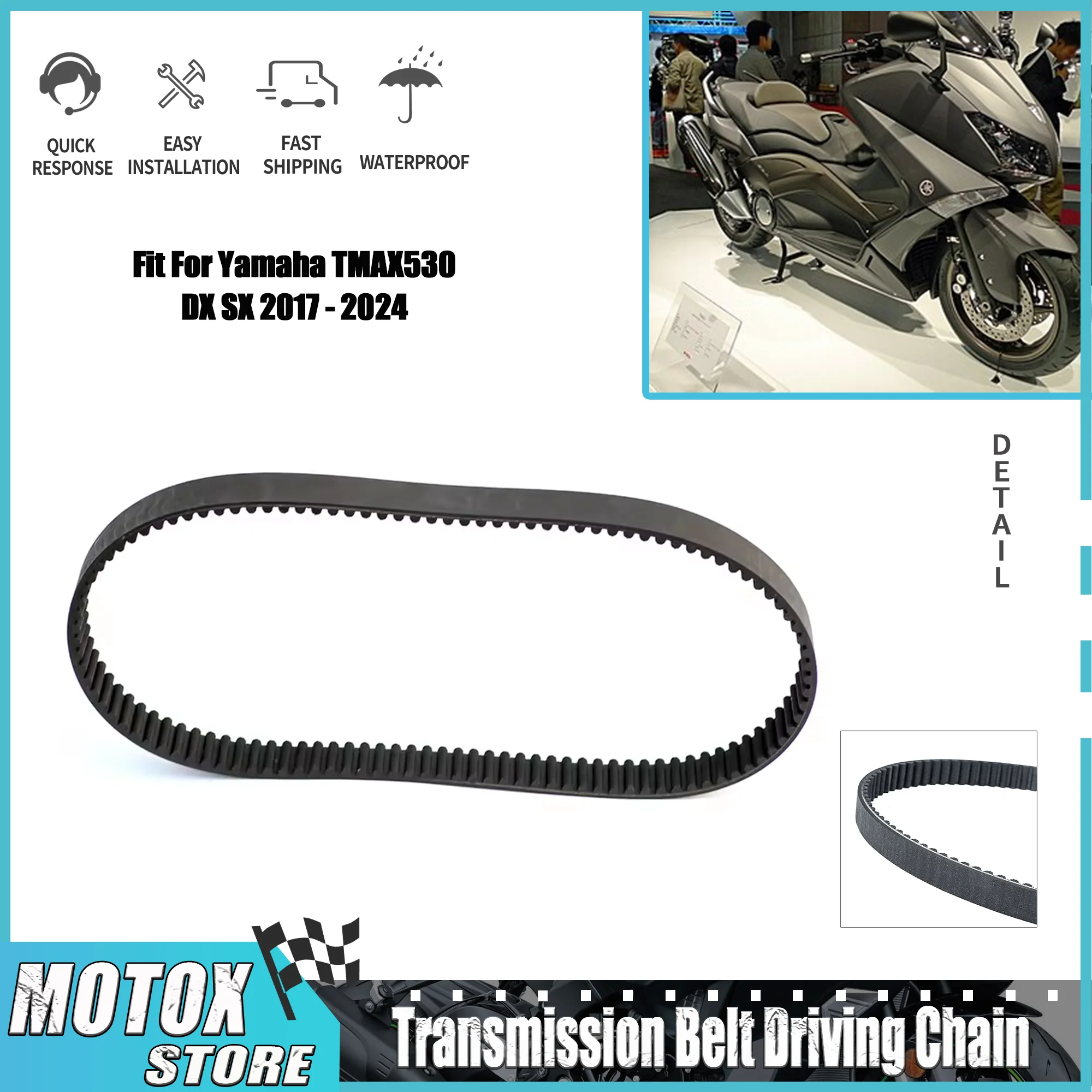 

Motorcycle Transmission Belt Driving Chain TMAX 530 XP530 Fit For Yamaha TMAX530 DX SX 2017 - 2024