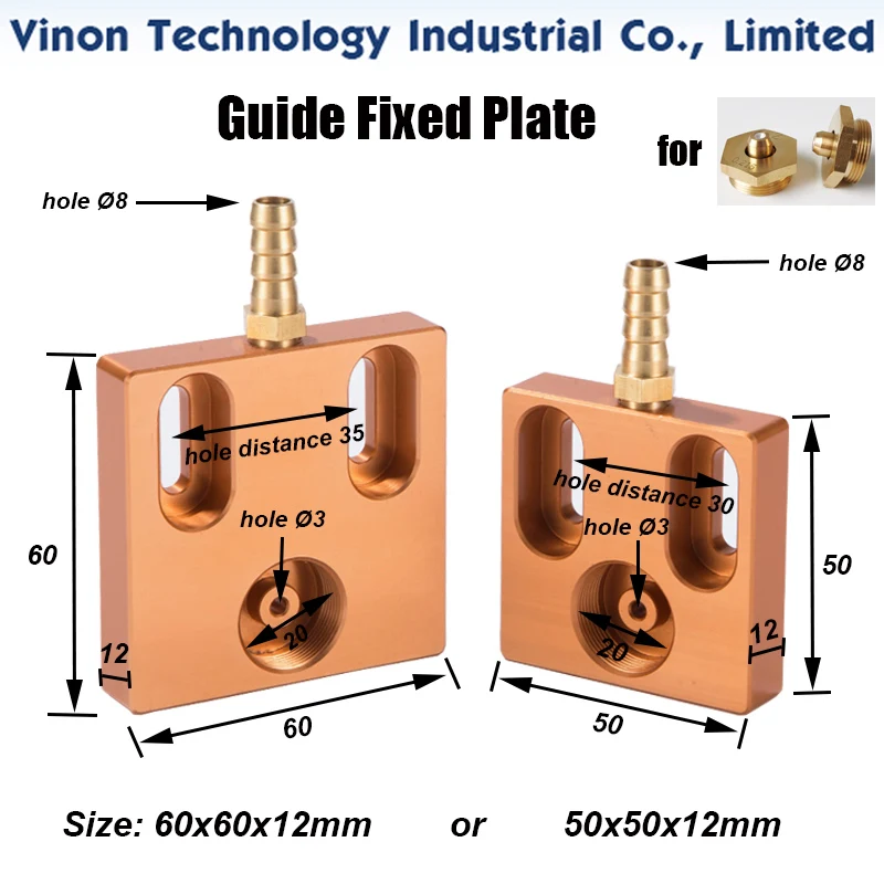 Guide Fixed Plate (60x60x12T,50x50x12T) to install Wire Guide Ø0.192,Ø0.195,Ø0.215,Ø0.265mm RUIJUN Medium Speed Wire Cut Machine