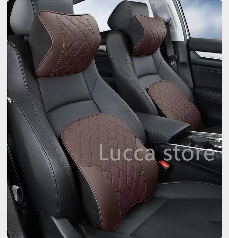 Dla BYD Atto 3 SONG PLUS/DM-i/EV Dolphin skórzany zagłówek z mikrofibry zagłówek siedziska poduszka na szyję poduszka na szyję zagłówek akcesoria