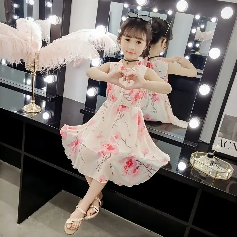 Girls Princess Dress Summer 2024 New Children's of The Western Style Butterfly Lace Girl Puff Sleeve Dress for Photoshoot Kids