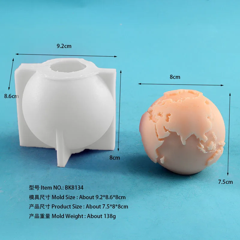 Halloween Earth Human Heart Organ Silicone Candle Mold for DIY Handmade Candle Plaster Ornaments Handicrafts Soap Moul