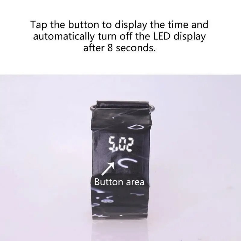 B03F Creative Fashion Wristband Paper Watch Led Clock Digital Watch Tear Resistan