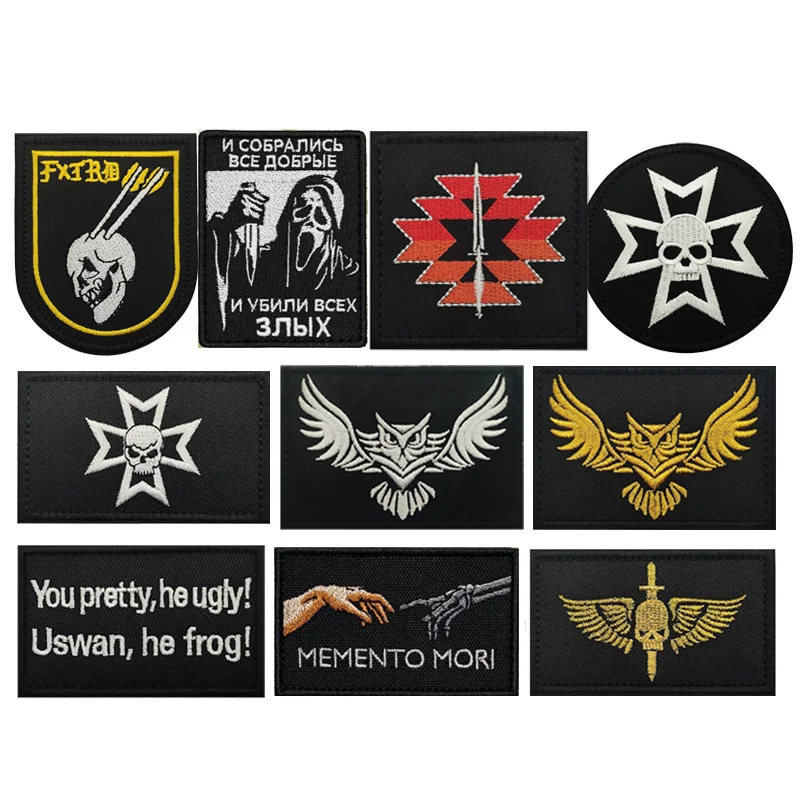 Outdoor Military Fan Embroidery Bag Accessories Warhammer 40K Badge Templar Armband Skull Morale Backpack Patches for Clothing