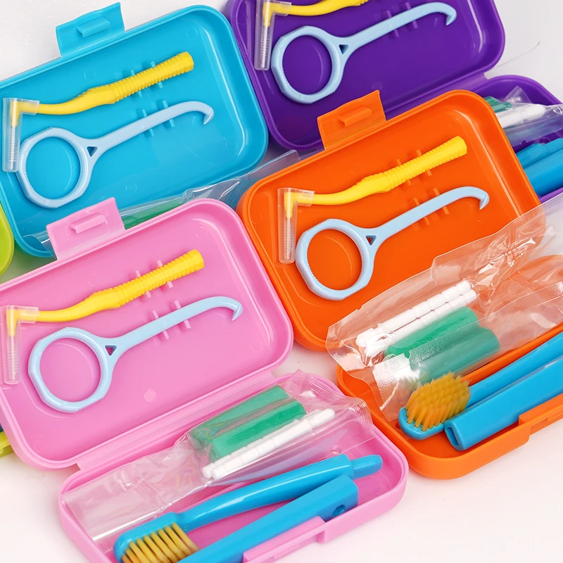 1 Box Dental Care Kits Invisable Braces Aligners Portable Travel Detachable Toothbrush Orthodontic Aligner Chewies Storage Case