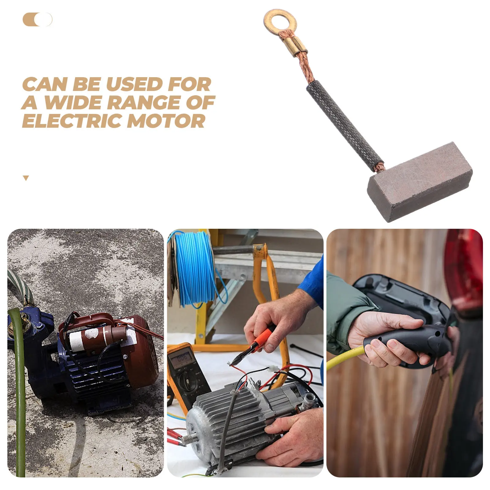 10Pcs Carbon Brush for Water Pump and Dc Generator Motors Wear-Resistant Stable Current Output Simple Installation Motor Carbon