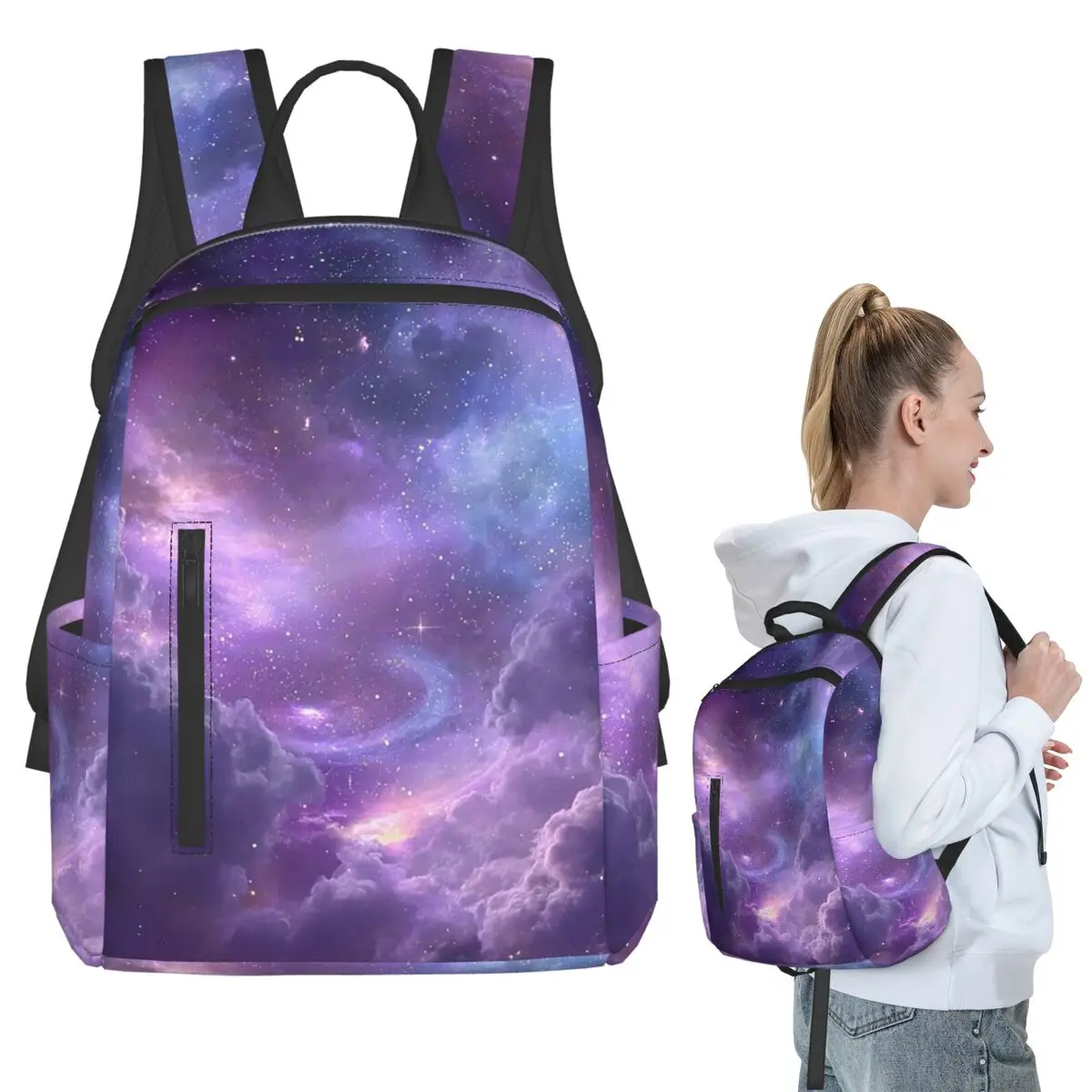 

Starry Purple Galaxy Backpack Student BookBag Children School Bag Laptop Shoulder Bags Boys Girls