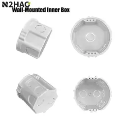 1pc Wall-Mounted Inner Box New Wall Mounting Box Internal Cassette White Box 70*65mm For EU Mounting Box Standard Switch Socket