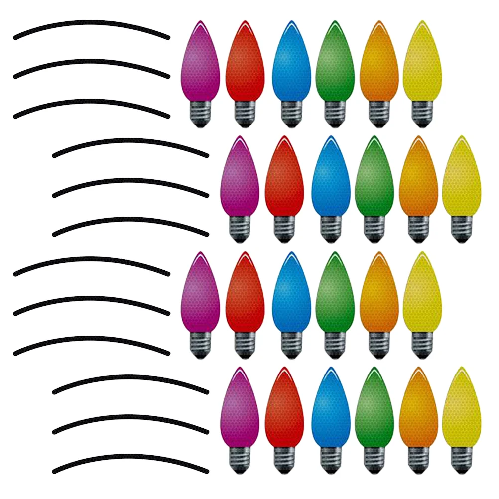 1 Set  Reflective Bulb Magnet Sticker Reflective Car Magnets Garden Wall Holiday Bulb Magnets reflective light bulb magnet decor