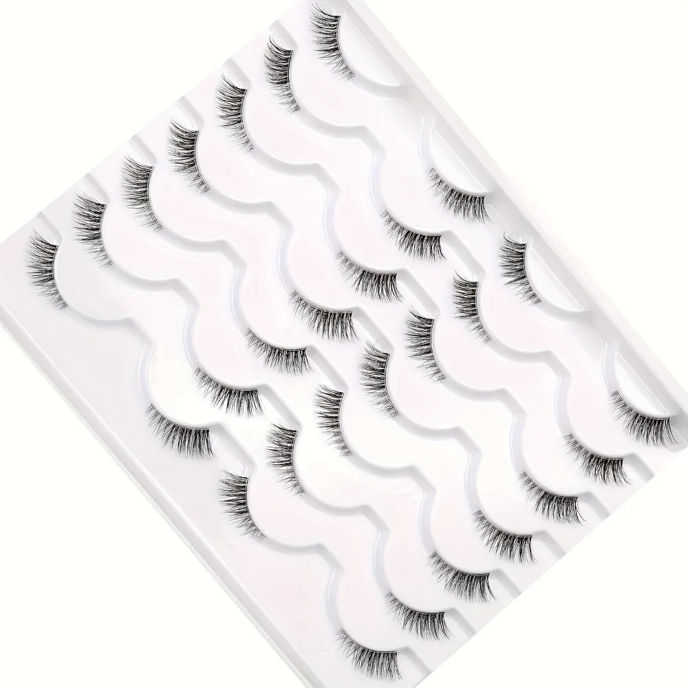 14 Paar halbe künstliche Wimpern, transparente Wimpern, natürliche, kurze Akzentwimpern, leicht, weich, wiederverwendbar, Augen-Make-up für den täglichen Gebrauch und zum Dating – Detail 2