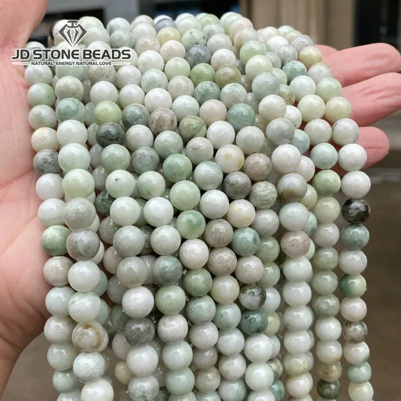 Natural Stone Green Maotian Jade Round Beads 4 6 8 10 12mm Pick Size For Jewelry Making Bracelet Necklace Accessories 15\