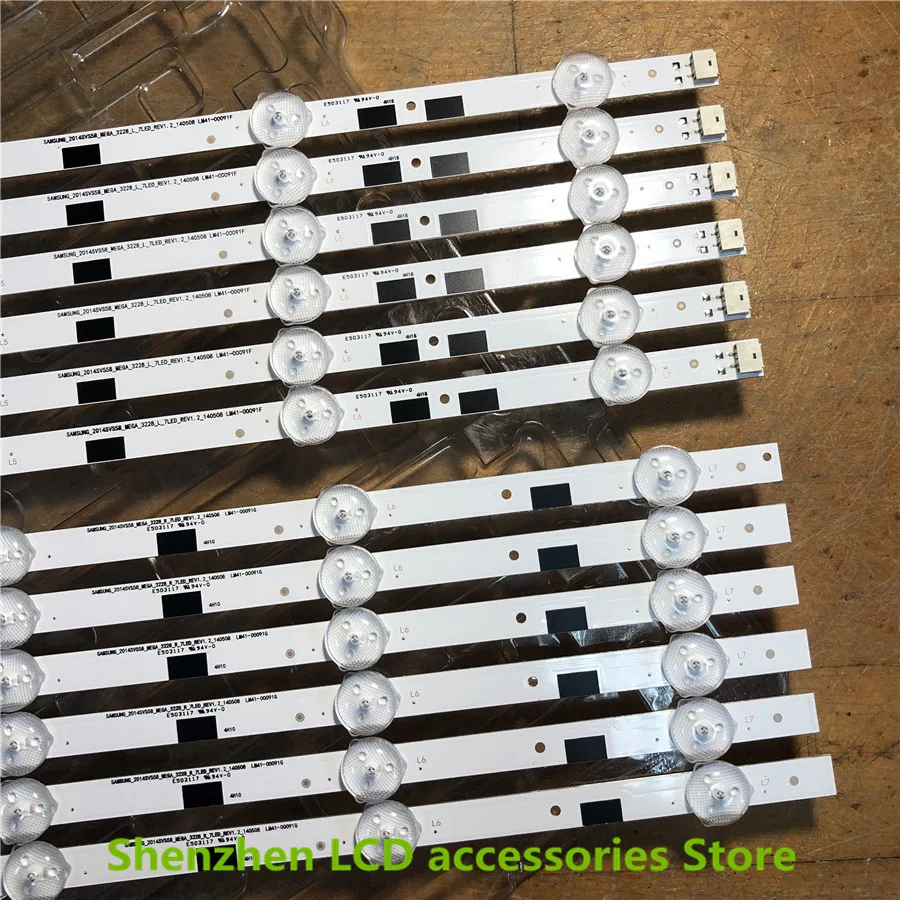 12PCS LED Backlight strip 14Lamp For Samsung 58"TV UA58H5288 2014SVS58 LM41-00091F LM41-00091G UE58J5200 BN96-32771A BN96-32772A