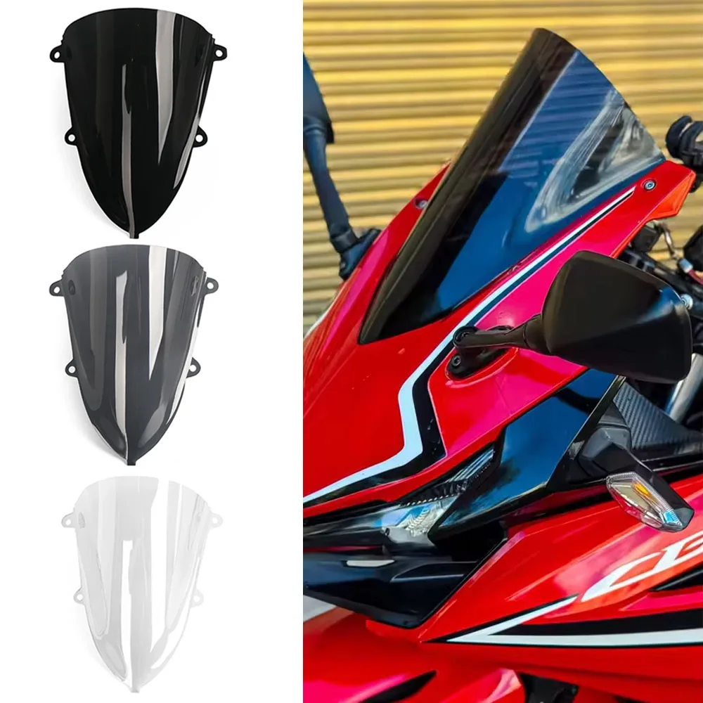 

Motorcycle Sports Double Bubble Windshield WindScreen Visor Viser Deflector For Honda CBR500R CBR 500R 400R CBR400R 2019-2025