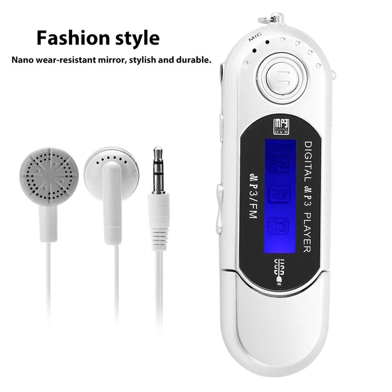 MP3 Player With Earphone 8GB, Portable Music MP3 USB Player With LCD Screen FM Radio For Walking Running