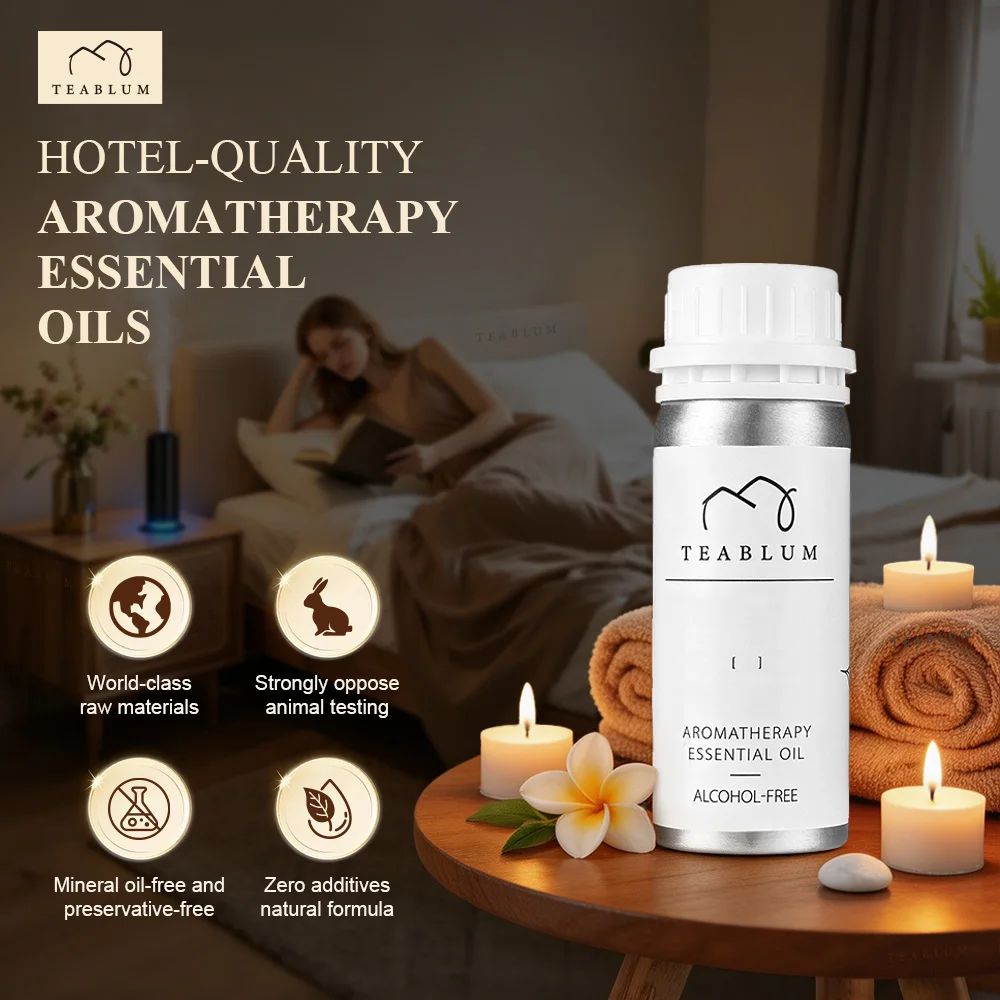 TEABLUM 100ML Aromatic Hotel Essential Oil Hotels Home Air Freshener Pure Plant Essential Oil Alcohol Free for Electric Diffuser