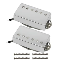 FLEOR 2 uds Alnico 5 LP pastillas Humbucker para guitarra juego de pastillas de puente de cuello Color cromado