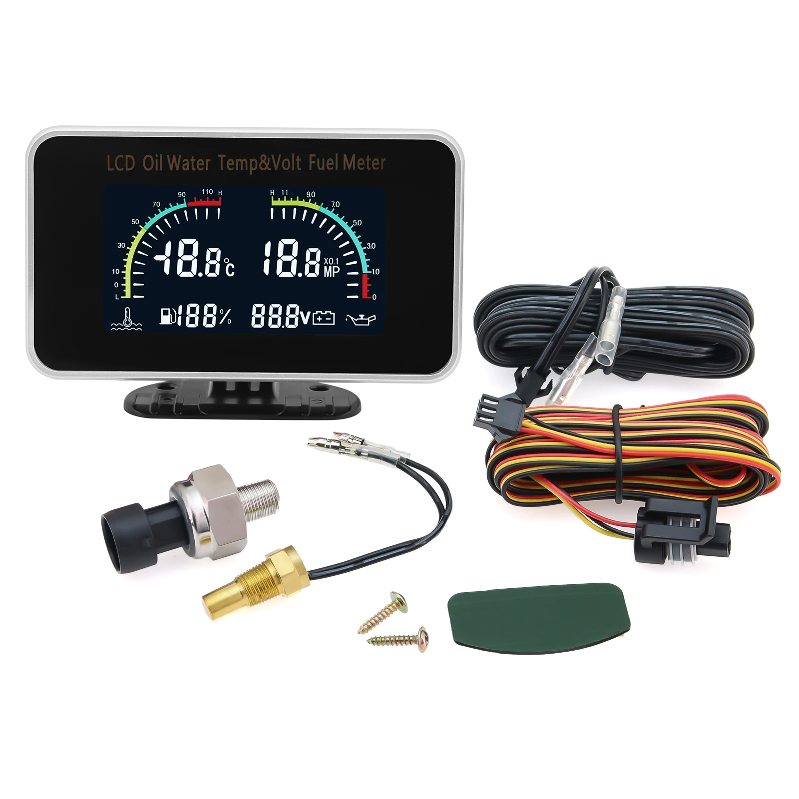 2-in-1-Auto-LCD-Anzeige, 3-in-1-Voltmeter, 4-in-1-LCD-Digital-Öldruckanzeige, Kraftstoffstand- und Temperaturanzeige, 1/8 NPT-Drucksensor – Detail 39