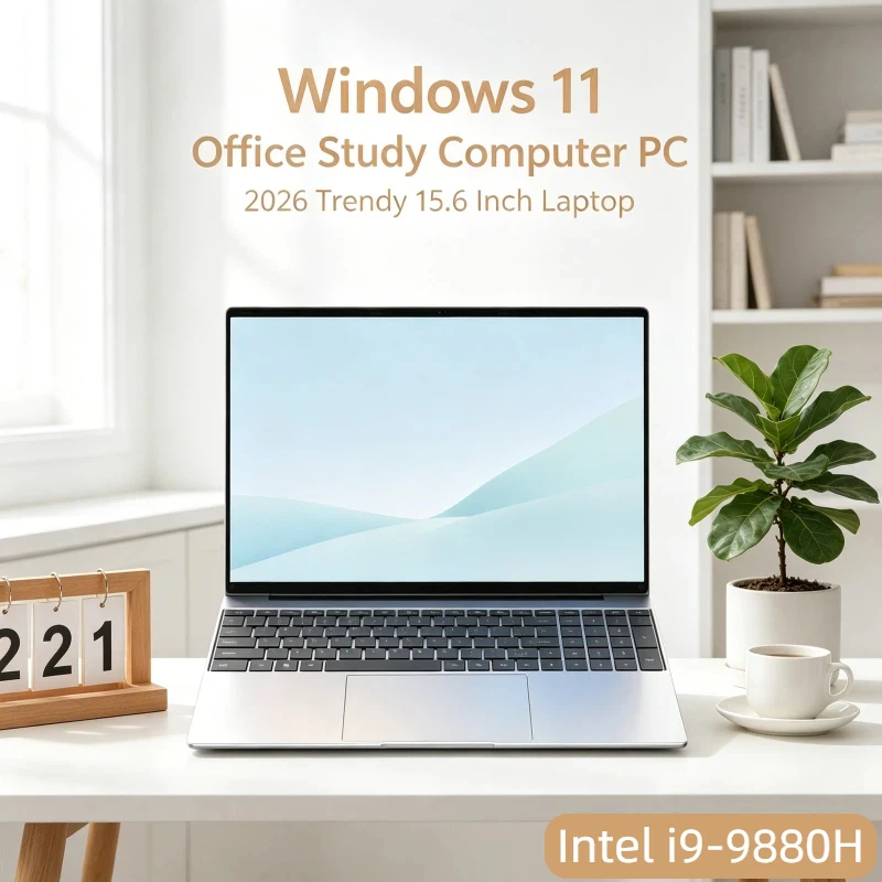 Nueva Laptop Ultra Delgada de 15.6 Pulgadas, Intel i9-9880H, 32GB RAM, 2TB SSD, Windows 11 Pro, Computadora para Juegos, Oficina y Estudio, Potente