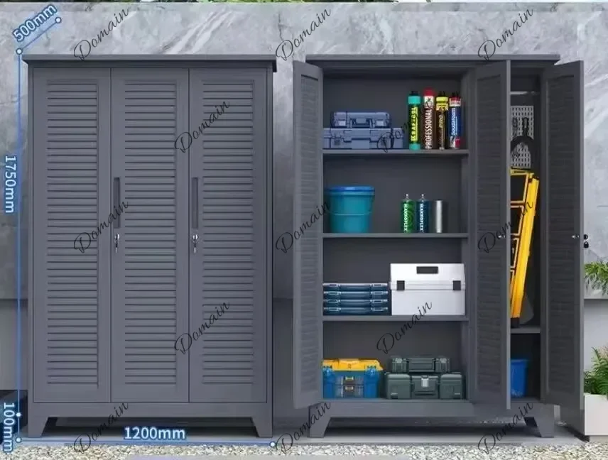 MN  Any Size Custom Extra Large Capacity Outdoor Storage Cabinet Waterproof Sunproof Garden Patio Balcony Alloy Organizer F Q