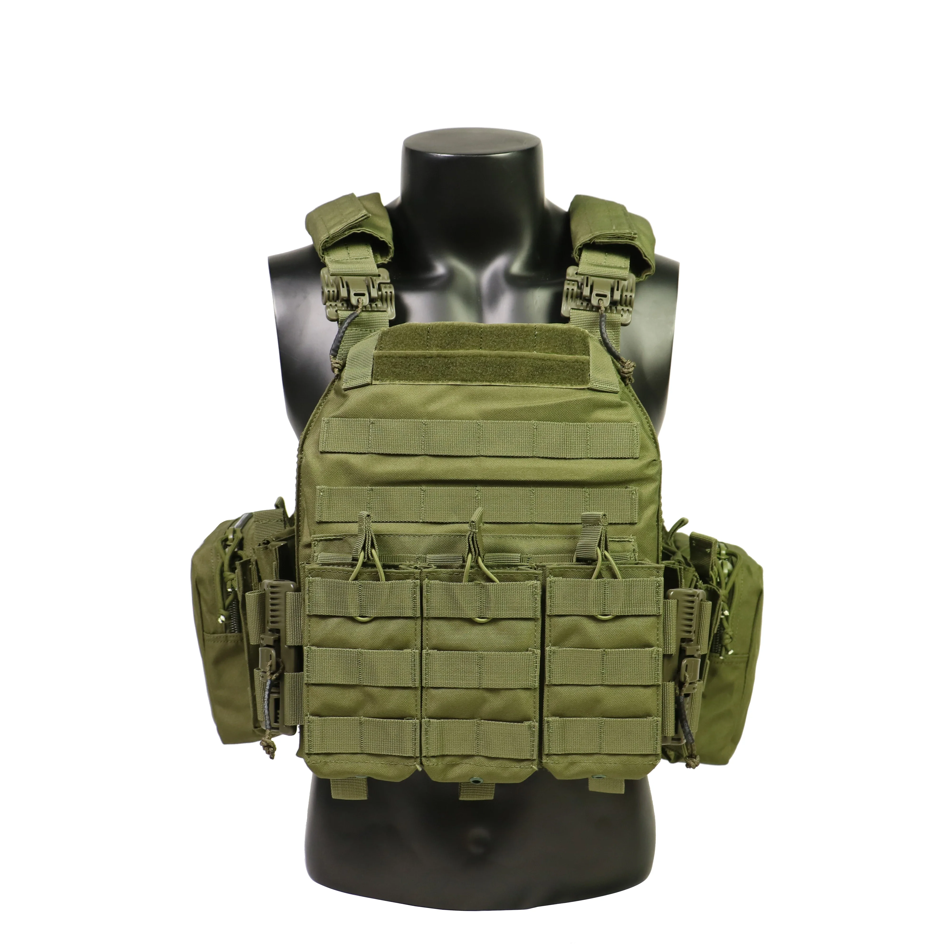 US 1000D NylonTactical Vest with Triple Magazine Pouch  Fabric Quick Release 6094K Hunting Airsoft Combat Accessories