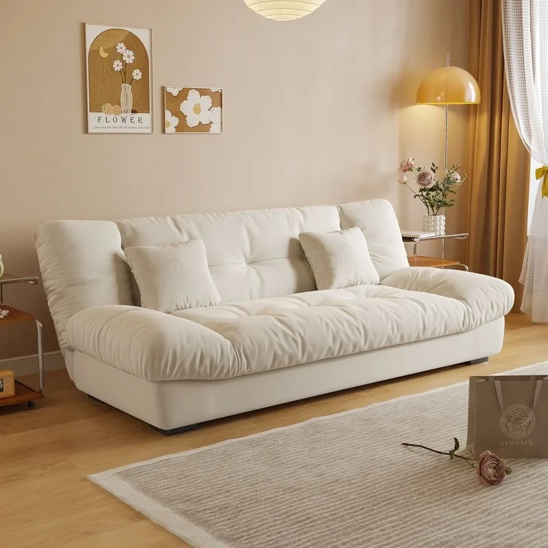 Cloud dual-purpose foldable sofa multi-functional living room small apartment sofa bed modern simple cream style