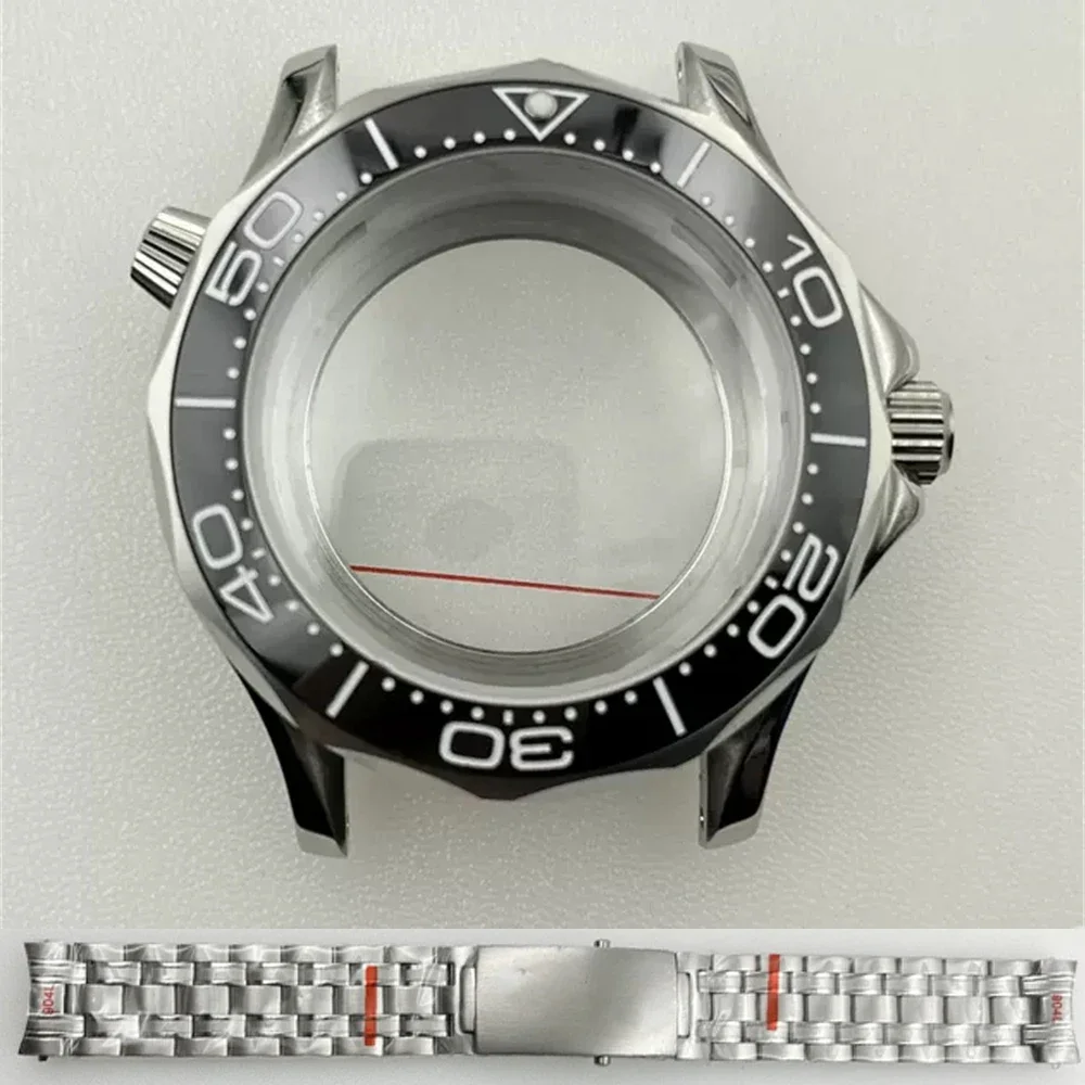 Men Watch DIY Parts NH35 Case 42mm Convex Arch Glass Stainless Steel Case Strap Set for NH35 NH36 4R35 4R36 Movement 31mm Dial