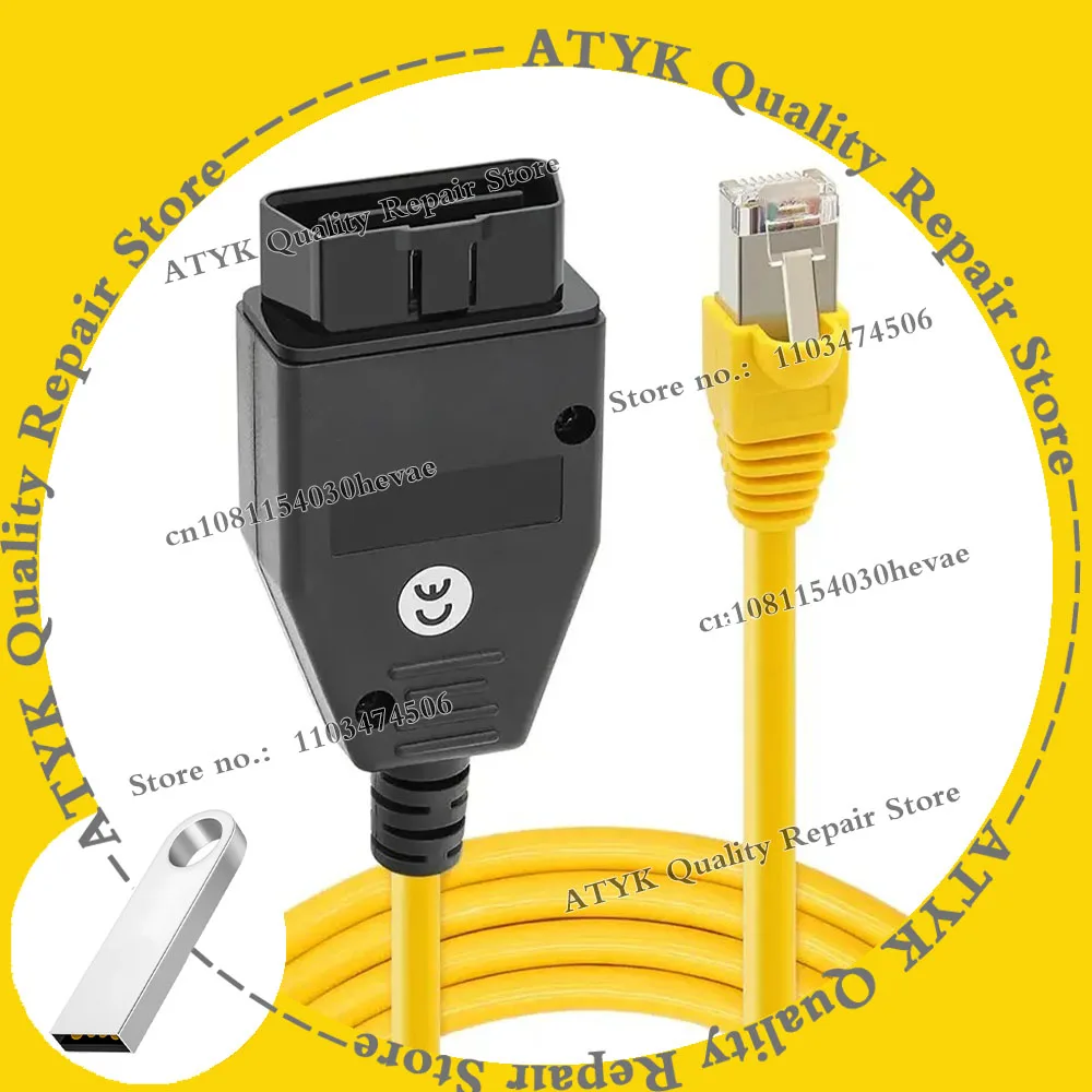 Кабель ENET Bimmercode OBD2 для кодирования BMW F-серии |   E SYS ISTA+ ICOM Bootmod3 Bimmerlink OBD |   Кабель для тяжелых условий эксплуатации