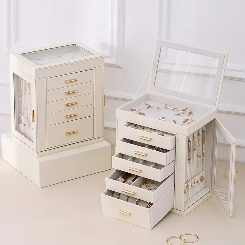 Jewelry box storage box Advanced large capacity multi-layer jewelry box desktop storage jewelry storage box