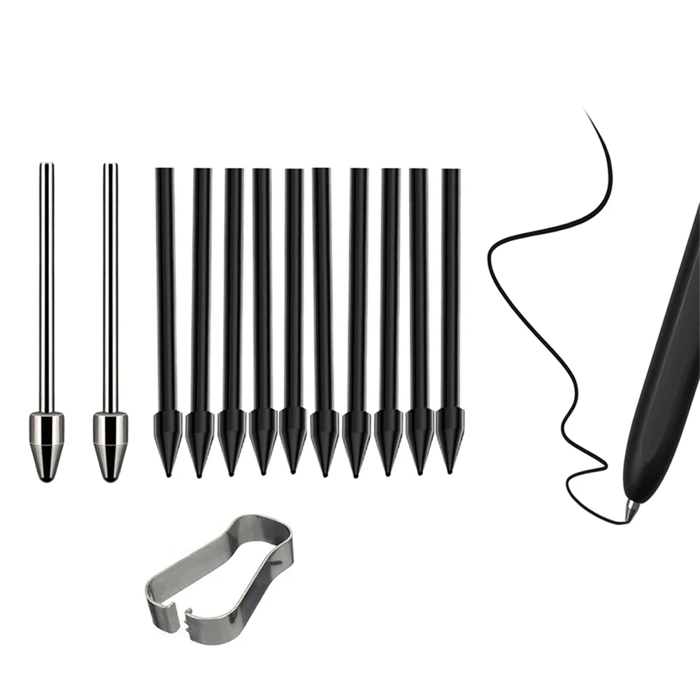 Titanium Alloy Plastic Fine Point Pencil Nibs with Clip Stylus Tips for Samsung S24Ultra Tab S9 S9U S9FE S Pencil