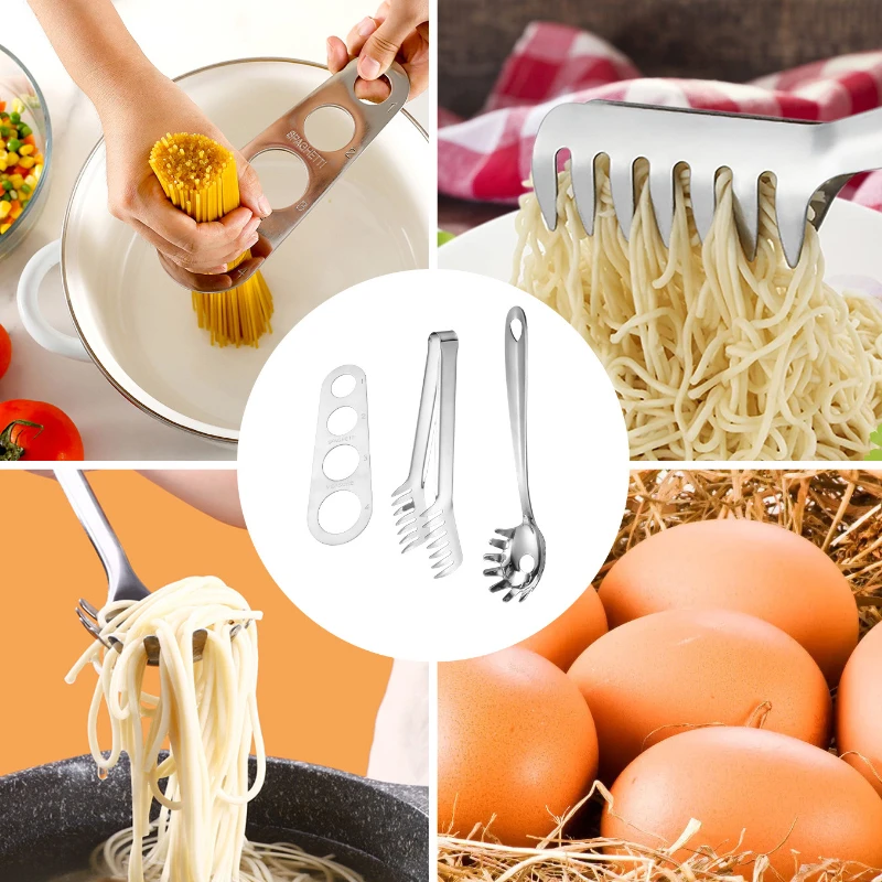 Stainless Steel Noodle Fish Spaghetti Spoon Kitchen Gadgets Comb Clip Spaghetti Colander Pasta Accessories Cooking Tools