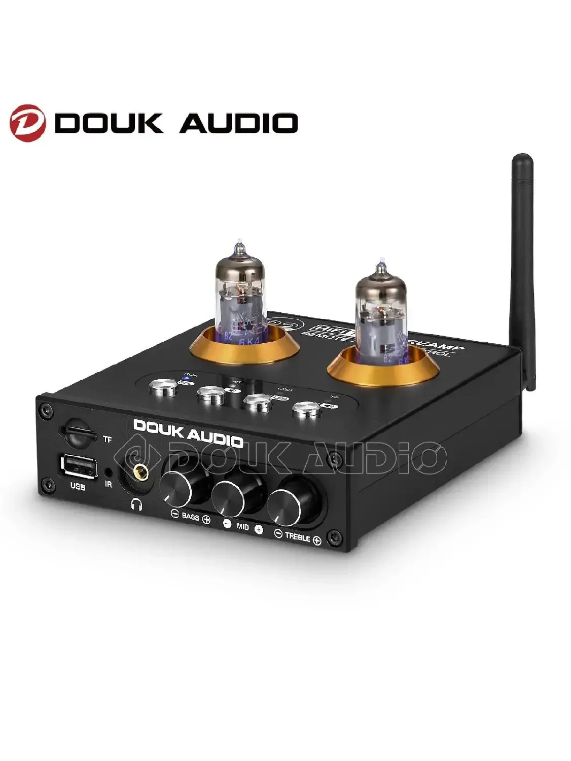 Douk-Mini préampli à tube sous vide Bluetooth 5.0, récepteur audio stéréo HiFi, lecteur de musique USB, amplificateur de téléphone de sauna, carte TF