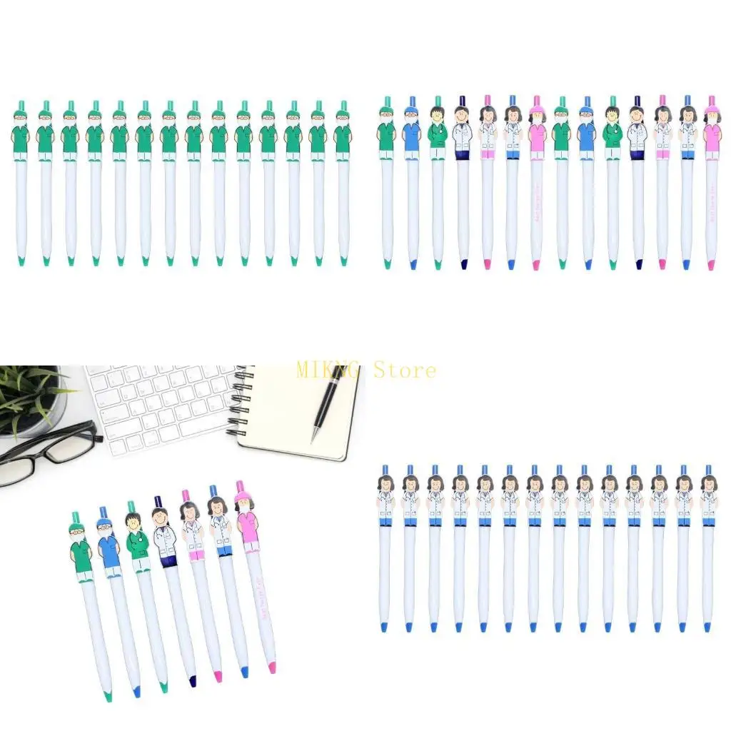 

14 шт., выдвижная шариковая ручка, шариковая ручка для доктора и медсестры, плавное написание, лучшая распродажа