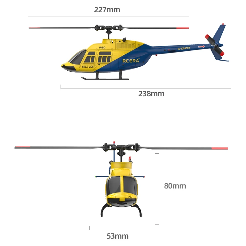 RC EAR A60 Bell 206 RC Helicopter RTF 1:42 Bell206 2.4G RC Helicopter Optical Flow Localization Altitude Hold RC Helicopter RTF