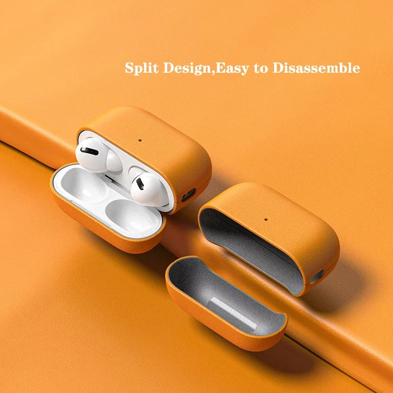 Hoesje Voor Airpods Pro2 Nd Lederen Beschermhoes Volledige Dekking Valbestendige Behuizing Air Pro 2e Generatie Mannelijke Generatie Lanyard
