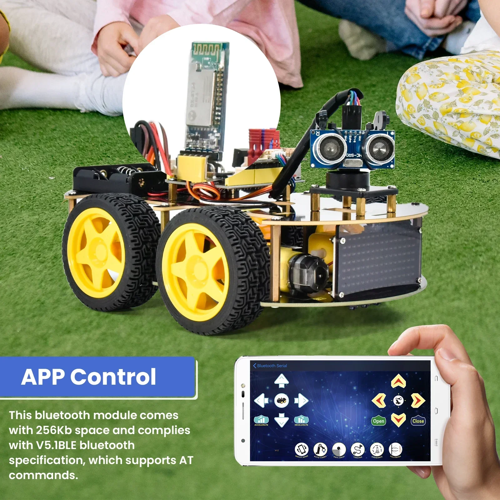 Programming 4WD Multi BT Smart Car for Arduino Kit Robot Upgraded V2.0 W/LED Display Stem EDU /Scratch DIY Assembly Robot Car