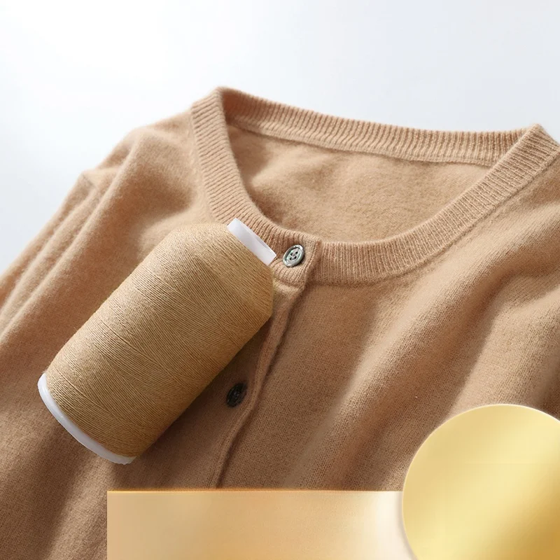 

Women's Knitted Short Cardigan Cashmere Open-Shirt round Neck Loose Outerwear Large Size Sweater Spring Autumn Seasonal Wool ...