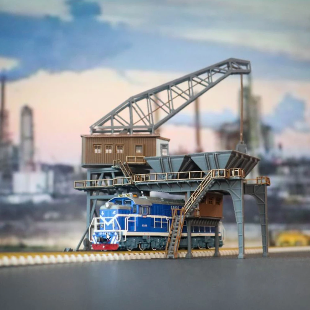 N Scale Miniature Coal Hoist/Coal Loader Model Tower Crane For DIY Railway Sand Table Scene Model Accessories Diorama Kit 1PCS