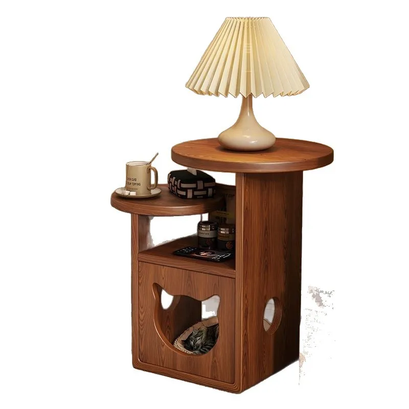 Nordic imported solid wood bedside table pine cat nest Nordic simple locker bedroom side cabinet log household pet
