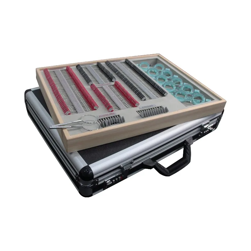 Ophthalmic Optometry Equipment 266 Pieces Metal Trial Lens Set with 5pcs Trial Frame for Child