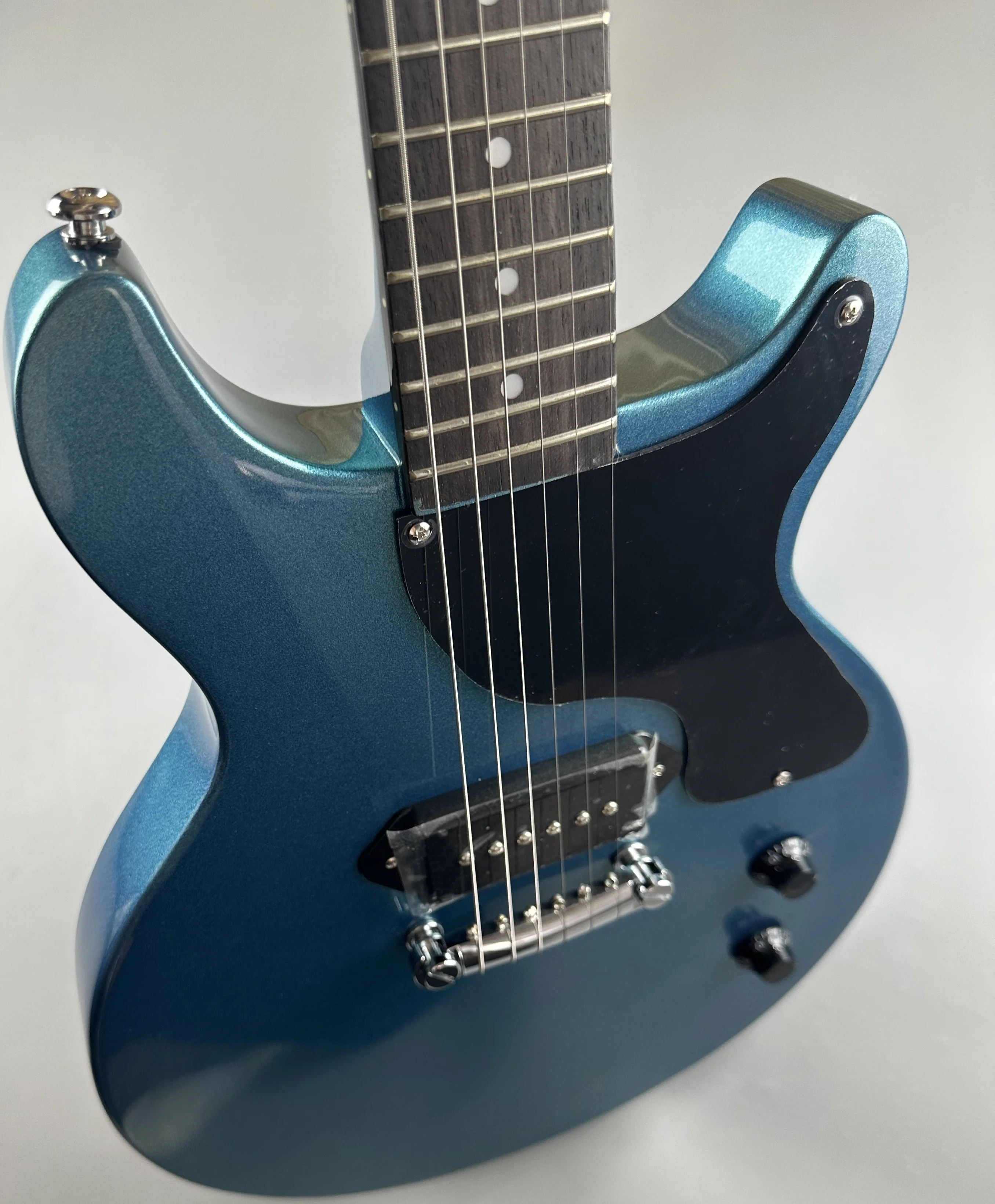 Gitar listrik standar, TV biru, cerah, tuner retro putih krim, tersedia, paket kilat