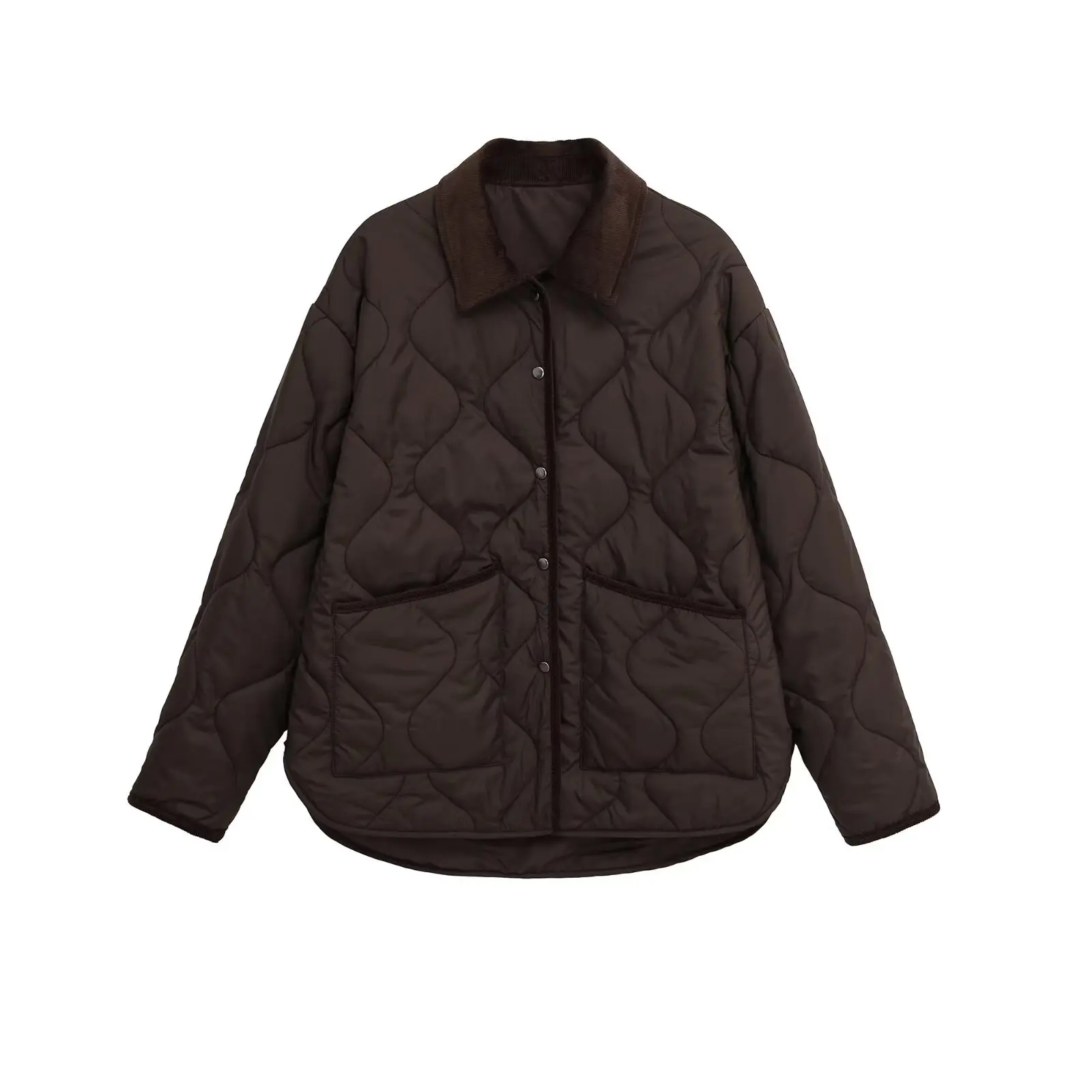 

New fashionable autumn and winter jacket, casual and fashionable warm jacket for women, long sleeved single breasted pocket jac