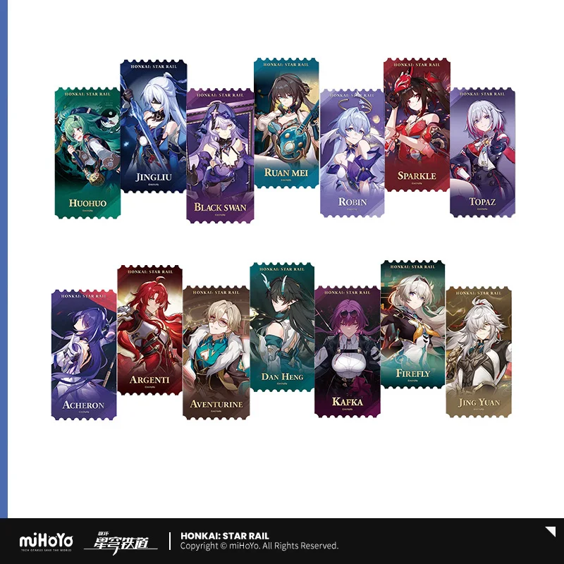 Sunsyea Honkai Star Rail Official Merch miHoYo Original Authentic Theme Series Laser Cards Robin Black Swan Argenti Ruan Mei