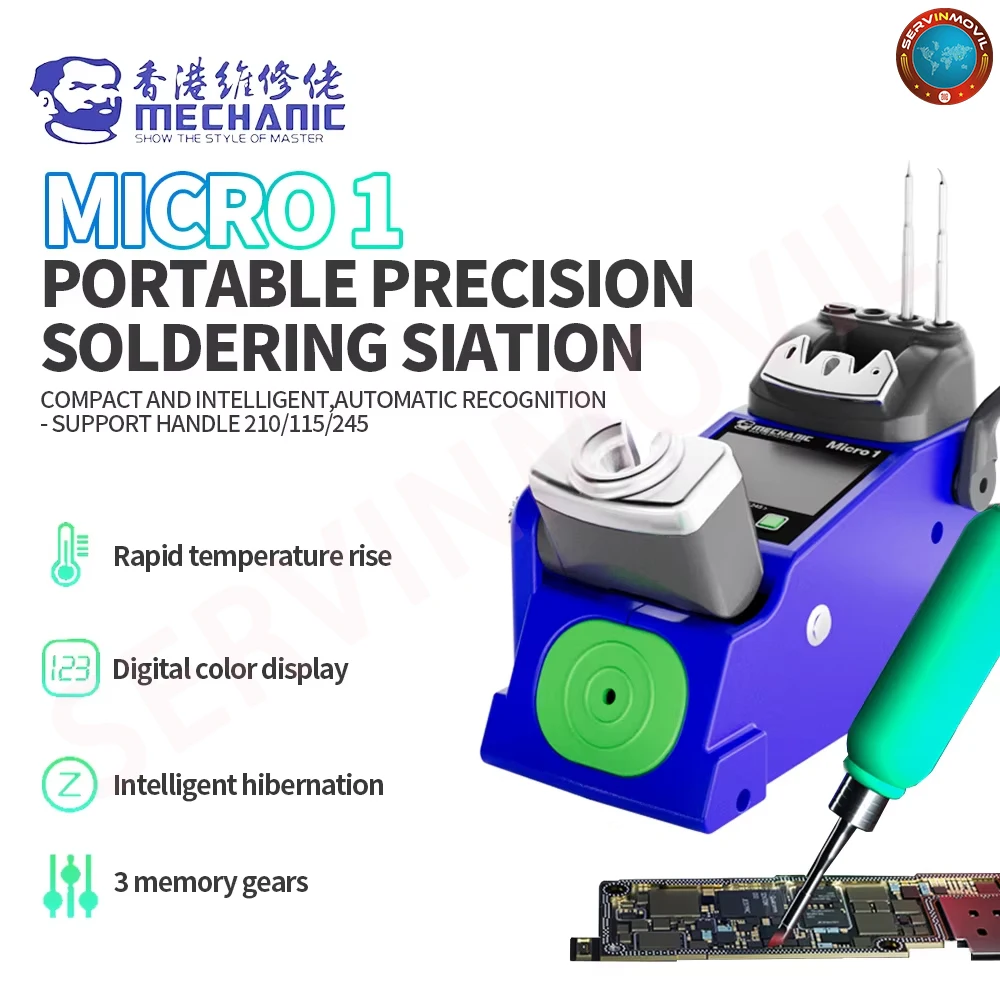MECHANIC Micro 1 Portable Digital Soldering Station C210 Handle Iron Tips for Mobile Phone Tablet PC Motherboard Welding Repair