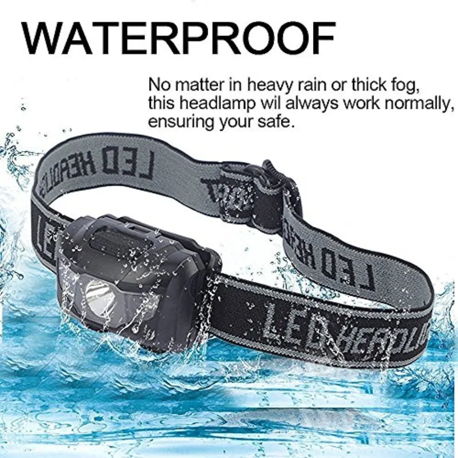 4 Pack LED Headlamp, IPX4 Waterproof Headlight, 4 Modes with Red Light, 45° Adjustable, Lightweight for Camping Hiking Running