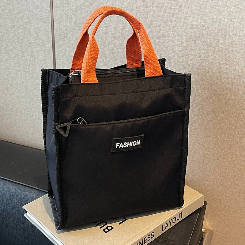 

Textbook Handbag Casual Simple Canvas Bag Commuter Tote Large Capacity File Bag