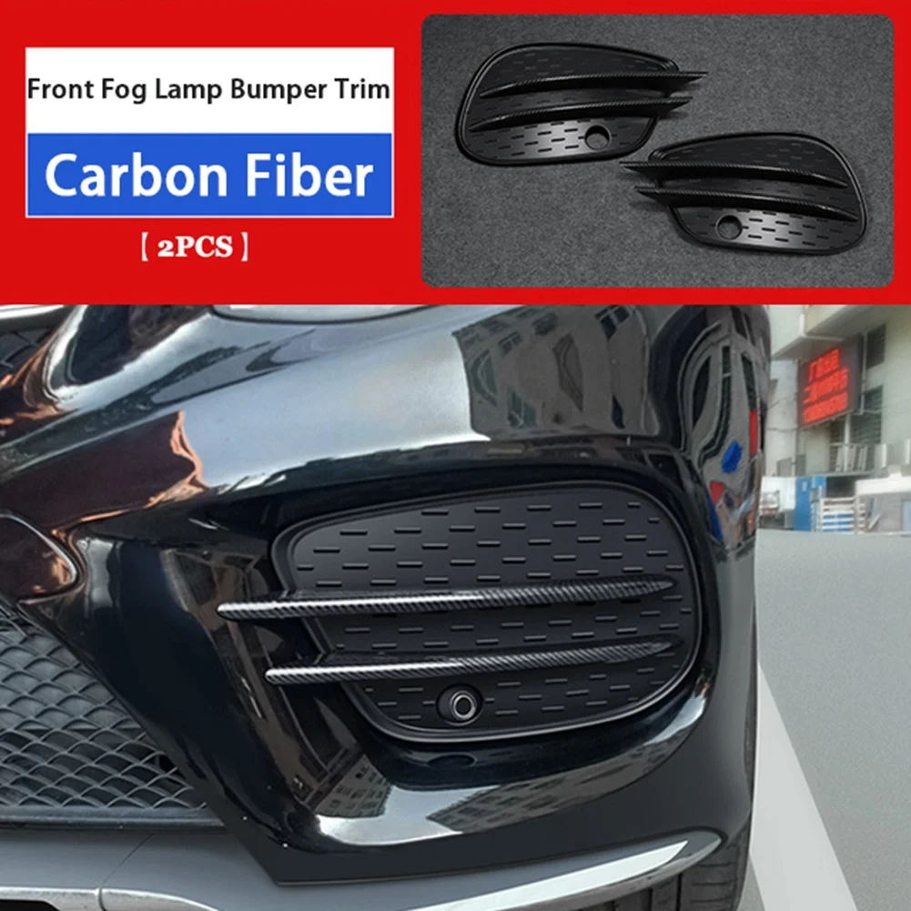 1Pair Front Bumper Air Knife Fog Lamp Trim Cover for GLS Class W166 X166 2015-2019 Carbon Fiber