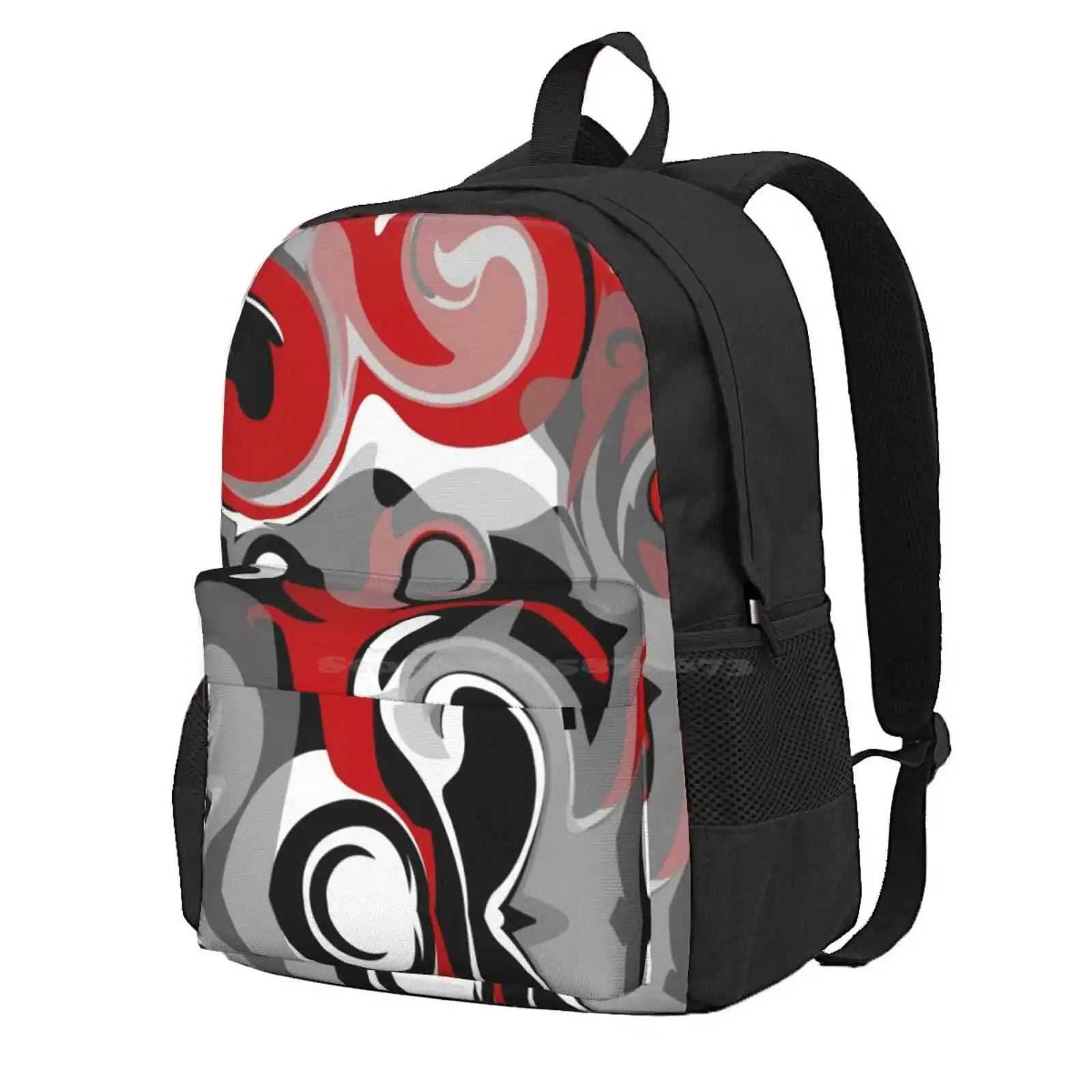 Turbulence Hot Sale Schoolbag Backpack Fashion Bags Abstract Swirls Motion Fluid Liquid Mid Century Modern Seventies 1970S